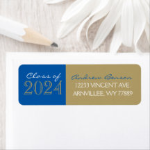 Bronze och Royal Blue Grad-Returetiketter
