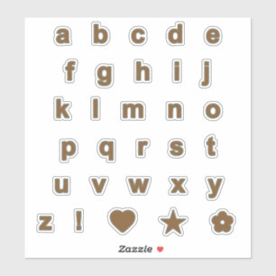 Bronze och Sage Färg Brev Alphabet Monogram Klistermärken
