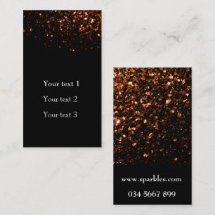 Bronze Orange Brown glitter-miniatyrdiagram och sv Visitkort