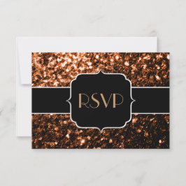 Bronze orange brun kopparfaux sparkles Sweet 16 OSA Kort