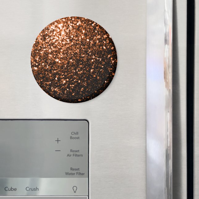 Bronze orange brunkopparfaux glitter sparklor magnet (In Situ (Fridge))