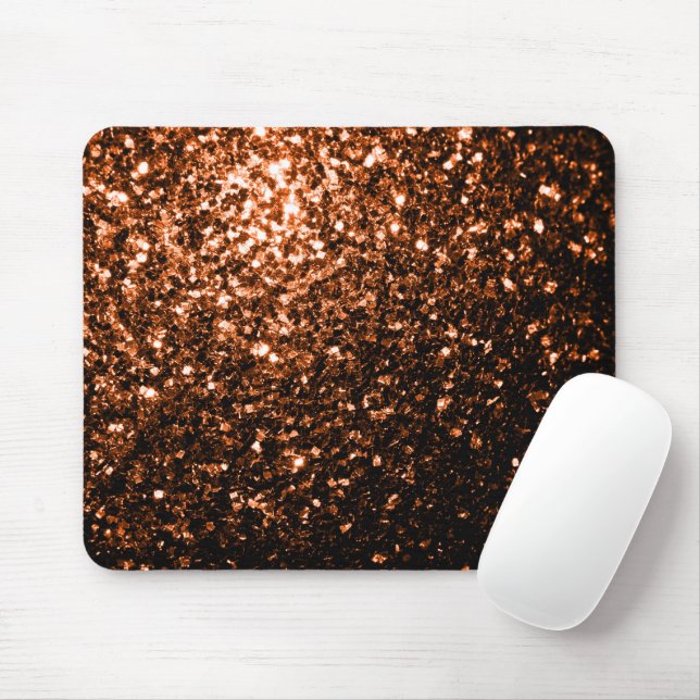 Bronze orange brunkopparfaux glitter sparklor musmatta (Med mus)