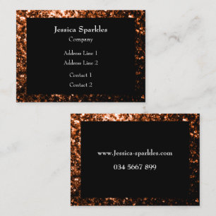 Bronze orange brunkopparfaux glitter sparklor visitkort
