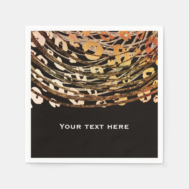 Bronze Orange Cheetah Exotic Print Party Pappersservett (Framsidan)