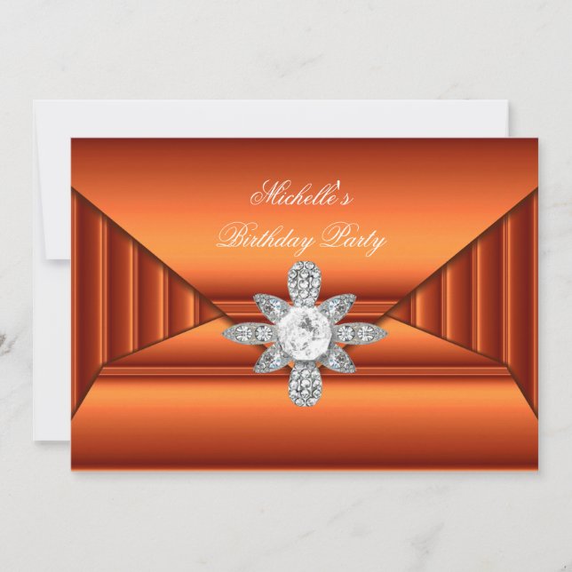 Bronze Orange Födelsedagsfest Jewel Purse (judiskt Inbjudningar (Framsida)