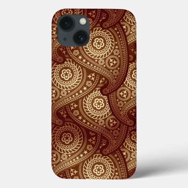 Bronze Paisley iPhone 6 Tuff Extreme Fodral (Baksida)