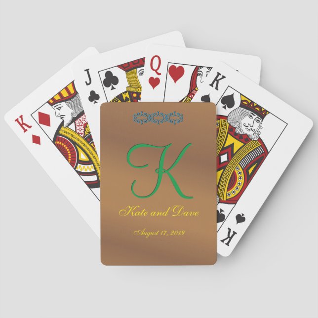 Bronze Pecan 3d Monogram Kortlek (Baksidan)