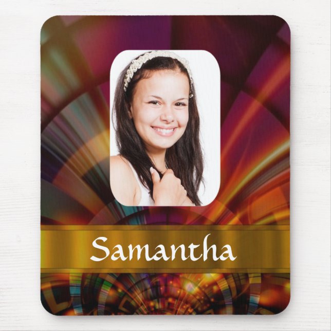 Bronze Red Circular mönster Musmatta (Framsidan)