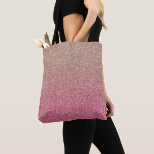 Bronze Rosa Faux Glitter Tygkasse