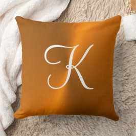 Bronze shiny faux metall monogram kudde