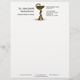 Bronze Snake Bowl Medical Hygieia White Caduceus Brevhuvud