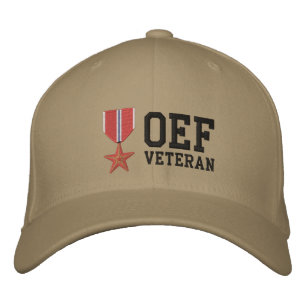 Bronze Star OEF Broderad Keps