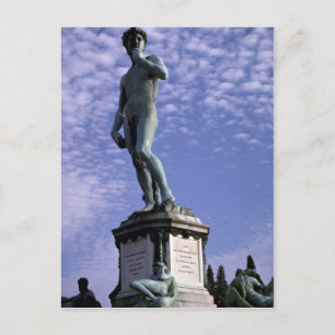 Bronze statue, David av Michelangelo, Florence, IT Vykort
