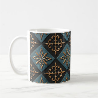 Bronze struktur med att ta hand om mönster. kaffemugg