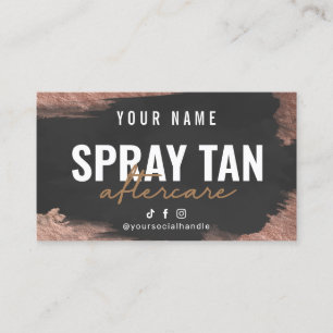 Bronze Tanning Instruction Spray-efterföljningskor Visitkort