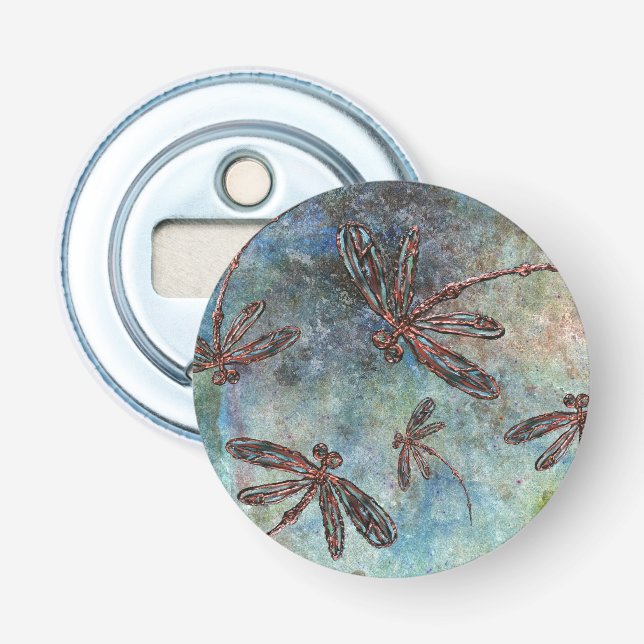 Bronze Tippade Dragonflies på Starry Himlar Flasköppnare (Framsidan)