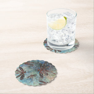 Bronze Tippade Dragonflies på Starry Himlar Underlägg Papper