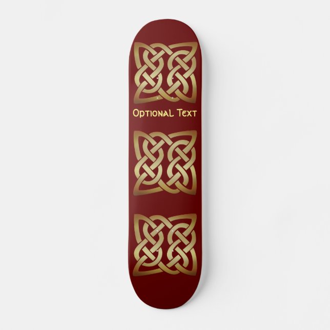 Bronze Tone Celtic Knot Mini Skateboard Bräda 18,5 Cm (Framsida)