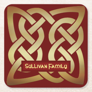 Bronze Tone Celtic Knot Underlägg Papper Kvadrat