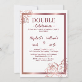 Bronze Vuxen Dubbla Joint twin-födelsedag Inbjudningar