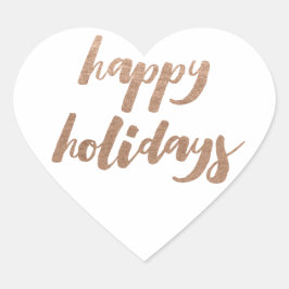 Bronze White Heart-julklapp Hjärtformat Klistermärke