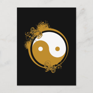 Bronze Yin Yang Vykort