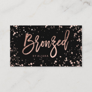 Bronzfärgat skriva rosa guld- konfettisplatters visitkort