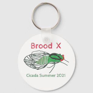 Brood X Cicada Sommaren 2021 Nyckelring
