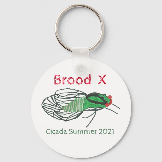 Brood X Cicada Sommaren 2021 Nyckelring (Framsida)