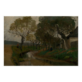 Brook Behind Tranquil Vatten Rustic Charm Perfect Poster