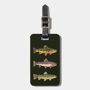 Brook Rainbow Brown Trout Flygfiske Angler I.D. Bagagebricka