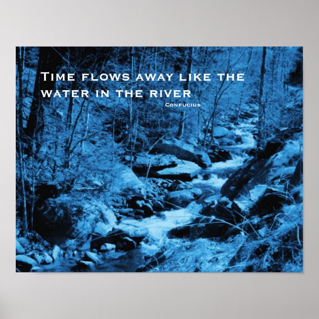 Brook Time Confucius inspirational Quote Poster (Framsidan)