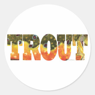 Brook Trout Art Runt Klistermärke