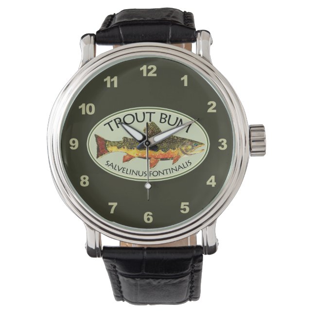 Brook Trout Bum Humous Flygfiske Armbandsur (Framsida)