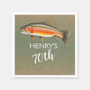 Brook Trout Fish for 70 Birthday Pappersservett