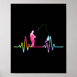 Brook Trout Fisheries Gear Tie Dye Fisherman Heart Poster