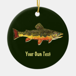 Brook Trout Fisherman's Julgransprydnad Keramik