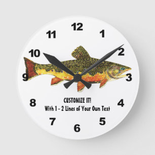 Brook Trout Fisherman's Rund Klocka