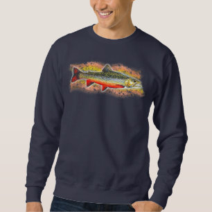 Brook Trout Fishing Graphic  Lång Ärmad Tröja