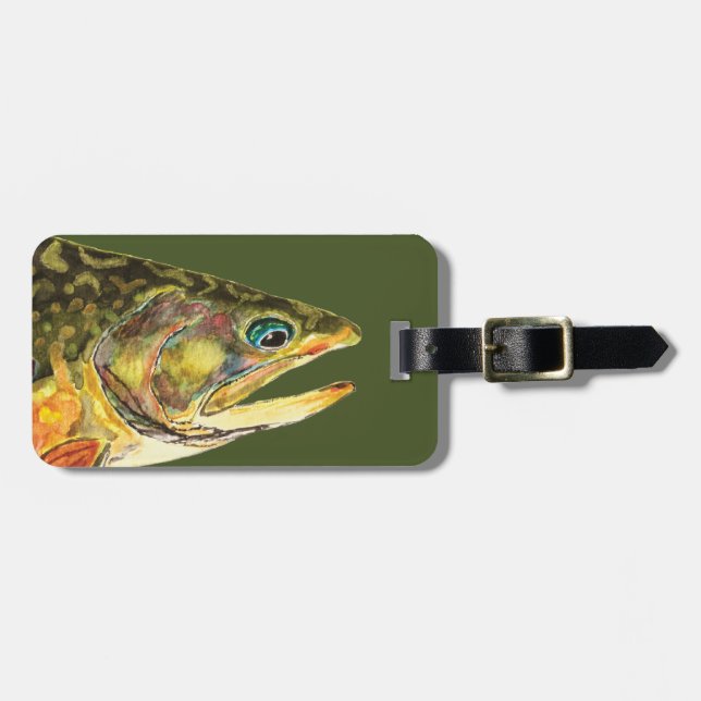 Brook Trout Fishman Bagagebricka (Horisontell Framsida)