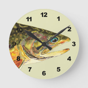 Brook Trout Fishman Rund Klocka