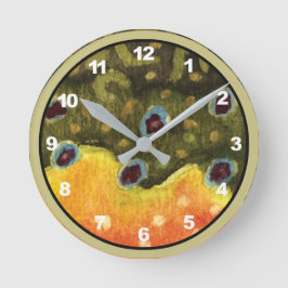 Brook Trout Flygfiske Decor Rund Klocka