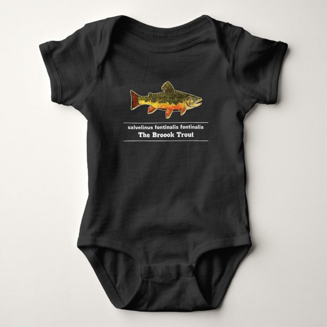 Brook Trout Flygfiske Latin Namn Ichthyology T Shirt (Framsida)