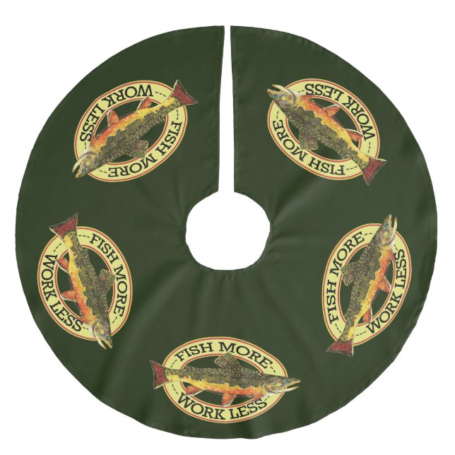 Brook Trout-Flygfisket Julgransmatta Borstad Polyester (Framsidan)