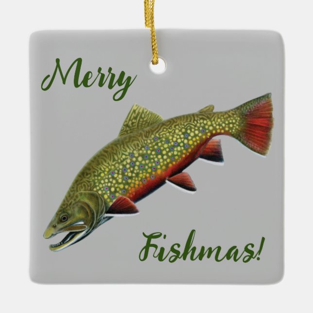 Brook Trout Merry Fishmas Ornament (Framsida)