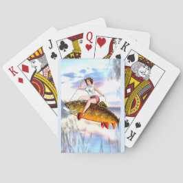 Brook Trout Pinup Girl Casinokort