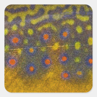 Brook Trout - Stickers Fyrkantigt Klistermärke