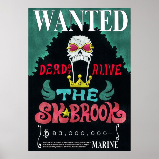 Brook Wanted Bounty Poster (Framsidan)