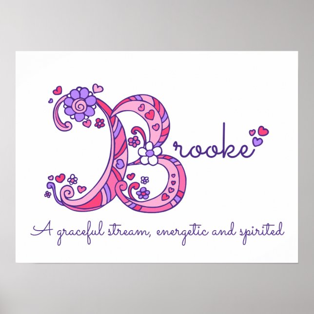 Brooke B initial doodle art namn Poster (Framsidan)
