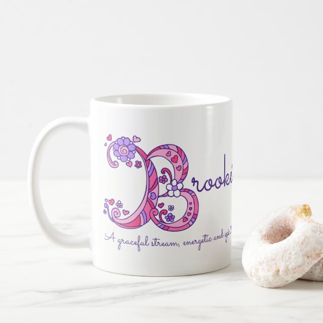 Brooke känd menande dekorativ B monogrammugg Kaffemugg (Med munk)
